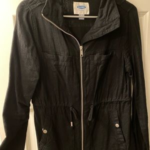 Old Navy women’s black cotton blazer zip up